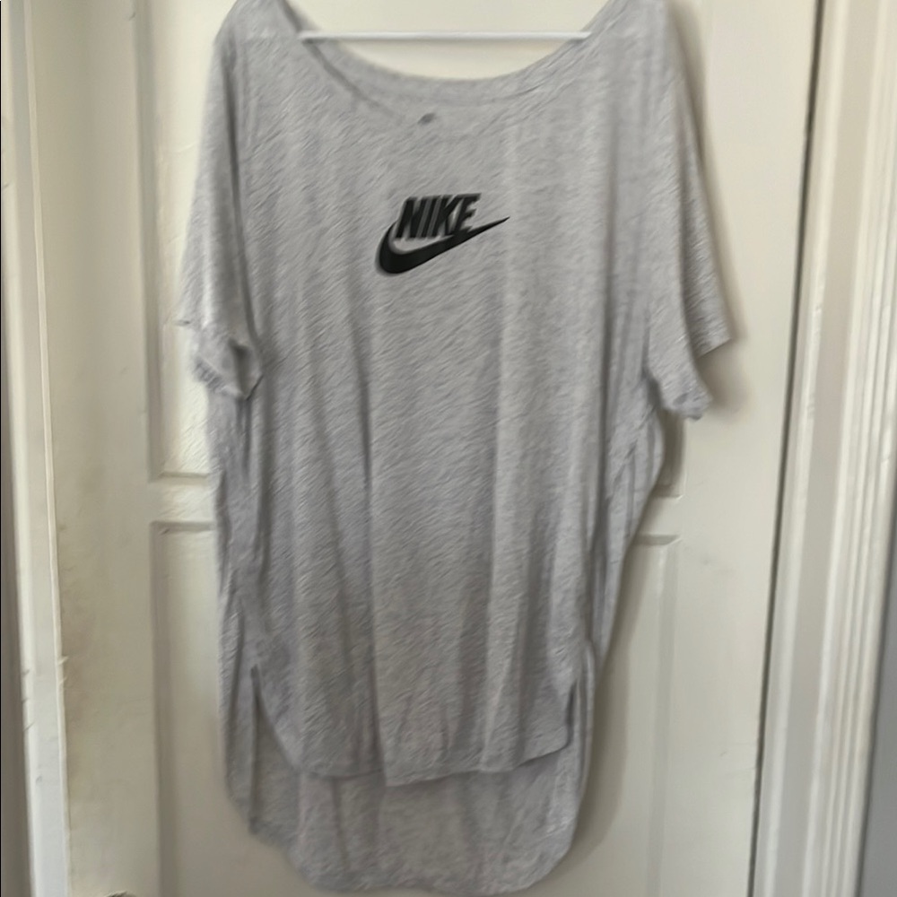 Nike Gray Oversized T-Shirt with Black Logo